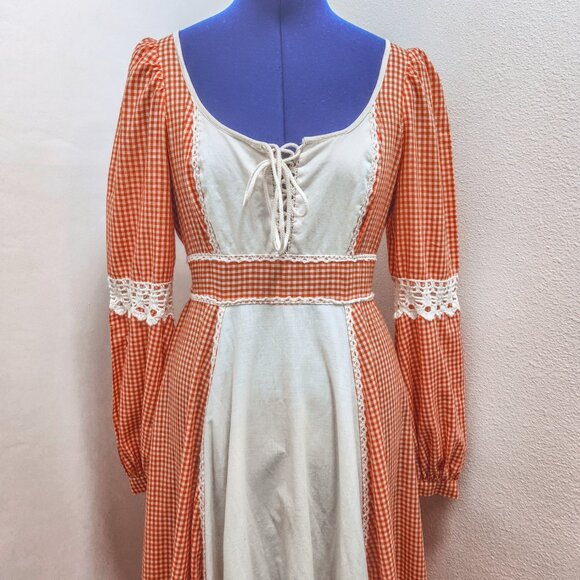 Gunne Sax | Dresses | Vintage Gunne Sax Prairie Dress In Red Gingham ...